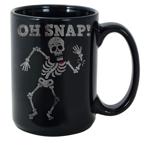 SAYOMEN - Halloween Oh Snap Skeleton Broken Bones Graphic T-Shirt MUG 15oz - Birthday Gift, Father's Day Mug, Wedding Mug, Christmas Gift, Funny Mug, Ceramic Coffee Mug, Gift for Her, Man, Mother.