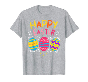Happy Easter Day T-Shirt Colorful Dye Egg Hunting Cute Shirt